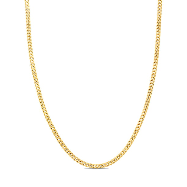 Gold Plated Stainless Steel Curb Chain Link Necklace 16" to 19" Length